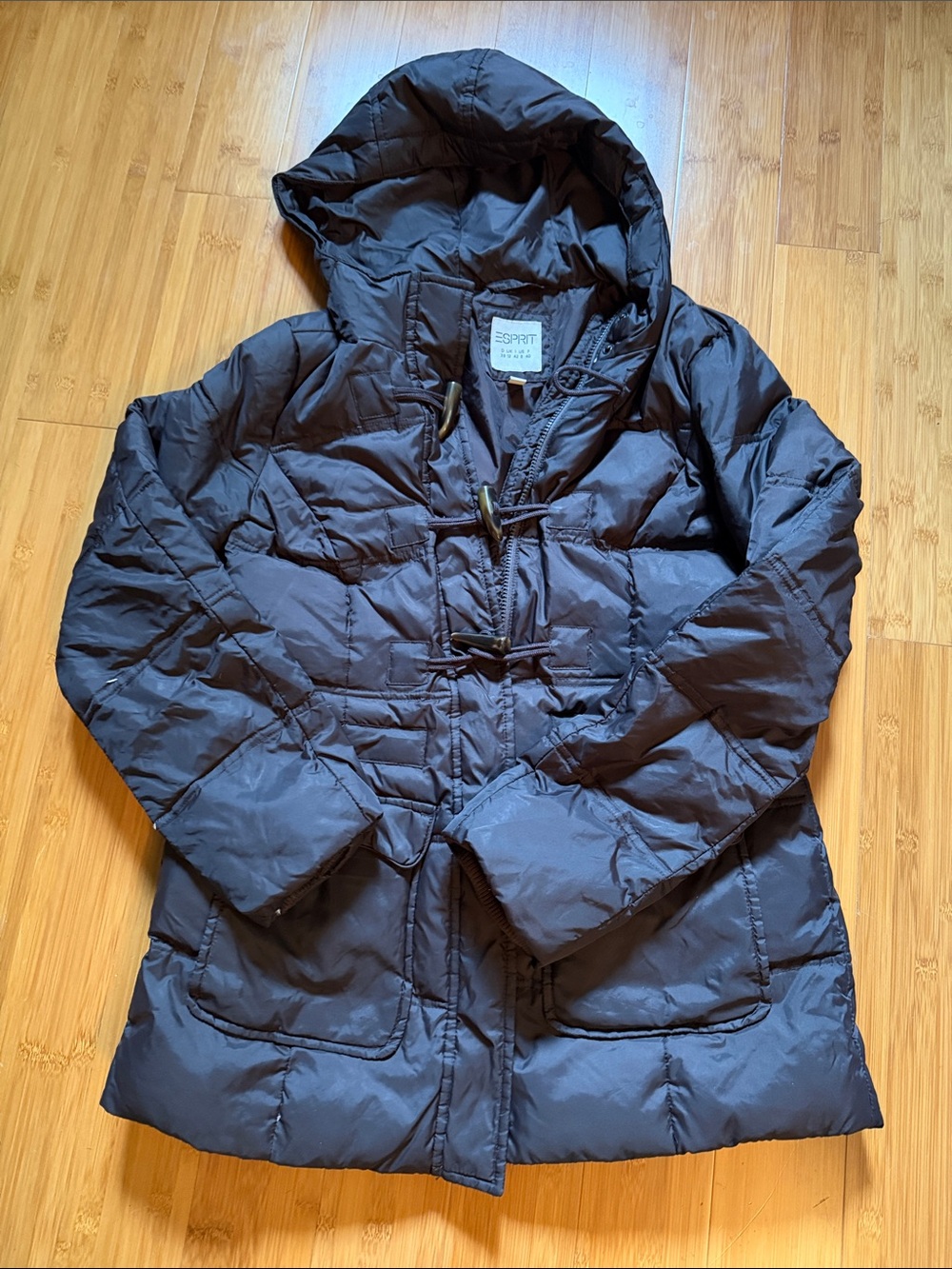 Esprit Women's chocolate brown Hooded Puffer Coat